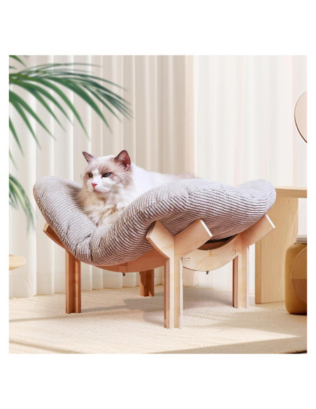 Hamaca elevada para gatos Bitbat DMMC-T 60x60cm Gris Madera Hamaca elevada para gatos Bitbat DMMC-T 60x60cm Gris Madera