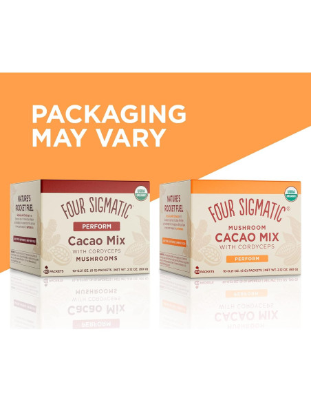 Cacao Instantáneo Cuatro Sigmatic con Cordyceps y Jengibre 10 Paquetes
