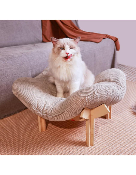 Hamaca elevada para gatos Bitbat DMMC-T 60x60cm Gris Madera Hamaca elevada para gatos Bitbat DMMC-T 60x60cm Gris Madera