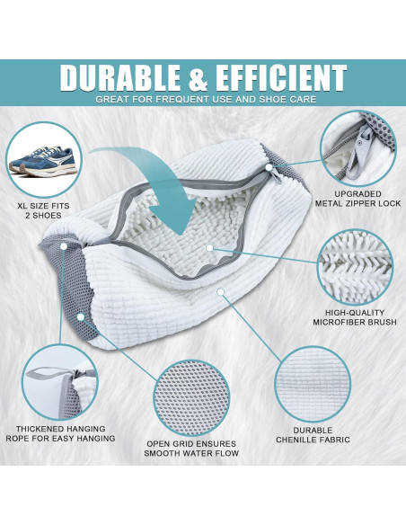 Bolsa de Lavado de Zapatos CNEYSID XXL - 2 Pcs Microfibra
