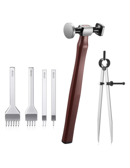 Juego de Martillos de Cuero Shimeyao con Compás y Púas