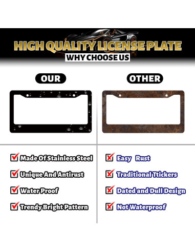 Marco de Placa de Licencia Floral MUAWUOIK 31x15 cm Personalizado