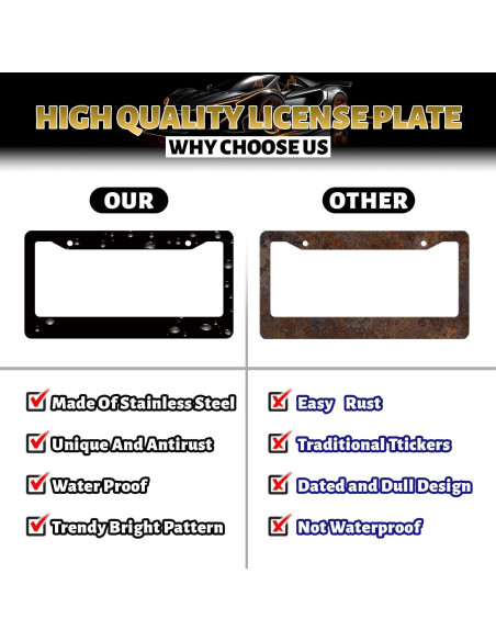 Marco de Placa de Licencia Floral MUAWUOIK 31x15 cm Personalizado Marco de Placa de Licencia Floral MUAWUOIK 31x15 cm Personalizado