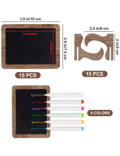 Temlum 15 Mini Carteles de Tiza con 6 Marcadores Reutilizables 2