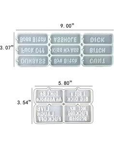Moldes de Silicona para Llaveros de Palabras Groseras - 2 Pcs Boolavard 2