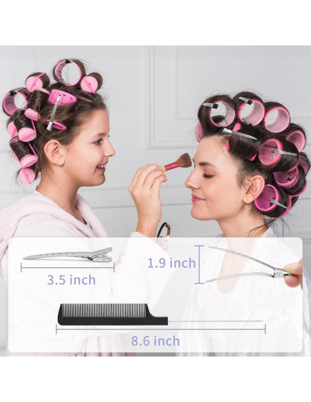 Juego de Clips de Pico de Pato Metal 24 Piezas + 3 Peines