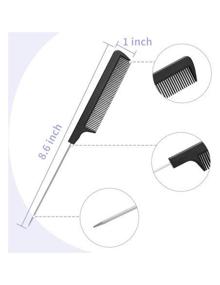 Juego de Clips de Pico de Pato Metal 24 Piezas + 3 Peines