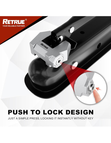 Cerradura Cibernética RETRUE para Remolque 1.2" Ancho Plata