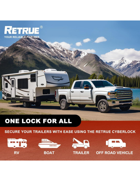 Cerradura Cibernética RETRUE para Remolque 1.2" Ancho Plata