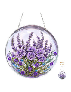 Kit de Arte de Diamante Eiflow DIY Flor Púrpura 24x24 cm