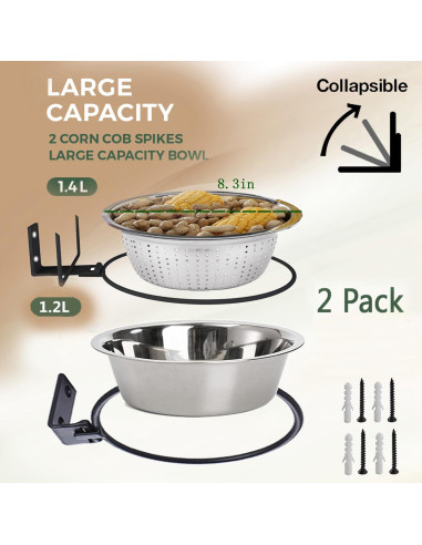 Paquete de 2 Comederos para Ardillas y Aves Ofasixx 21.6 cm