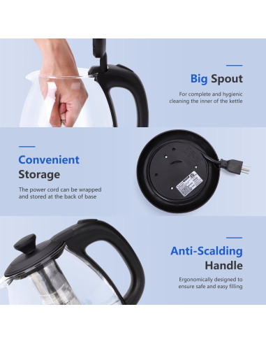 Hervidor Eléctrico Taylor Swoden 1L con Infusor y Apagado Automático