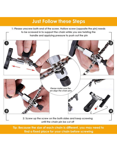 Kit de Herramientas WOTOW para Reparación de Cadenas de Bicicleta