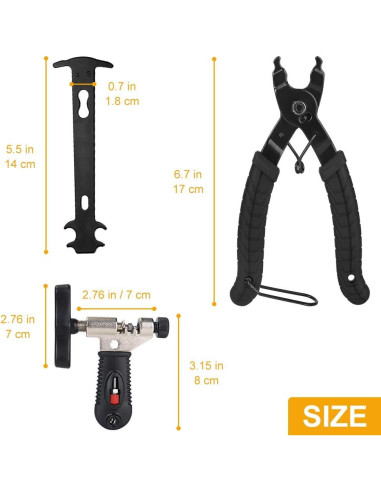 Kit de Herramientas WOTOW para Reparación de Cadenas de Bicicleta