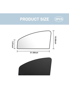 Cortinas Solares Magnéticas CXCCOI para Ventanas de Auto - 2 Pcs 2