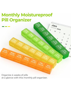 Organizador de Pastillas Mensual AUVON 28 Días a Prueba de Humedad 2