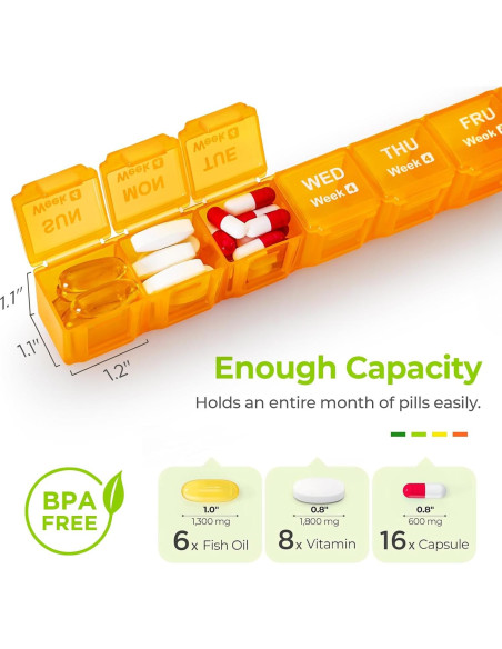 Organizador de Pastillas Mensual AUVON 28 Días a Prueba de Humedad