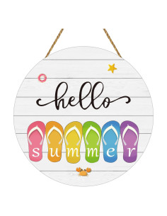 Cartel Colgante de Verano Chanclas 30.48cm - Hola Verano