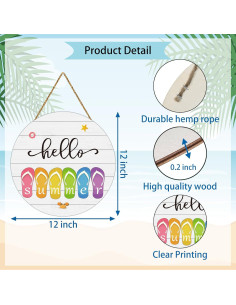 Cartel Colgante de Verano Chanclas 30.48cm - Hola Verano 2