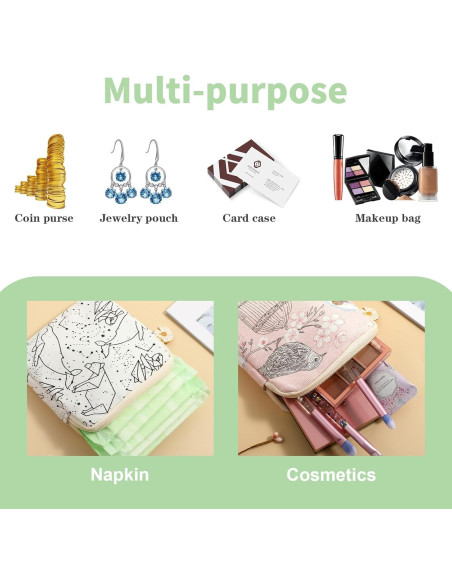 Bolsa de Almacenamiento Menstrual Cobee 2PCS Pájaro 12x12cm