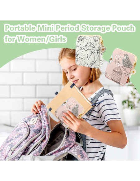 Bolsa de Almacenamiento Menstrual Cobee 2PCS Pájaro 12x12cm