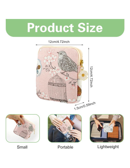 Bolsa de Almacenamiento Menstrual Cobee 2PCS Pájaro 12x12cm