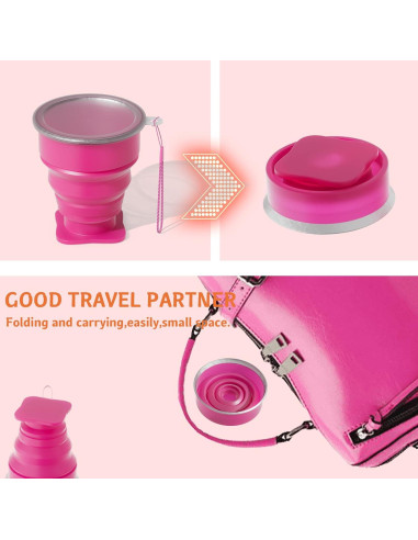 Taza Plegable de Silicona FINDWORLD 200ml Negra para Viajes