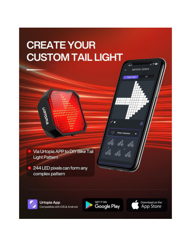 Luz Trasera Inteligente URTOPIA WT28 LED Recargable IP66