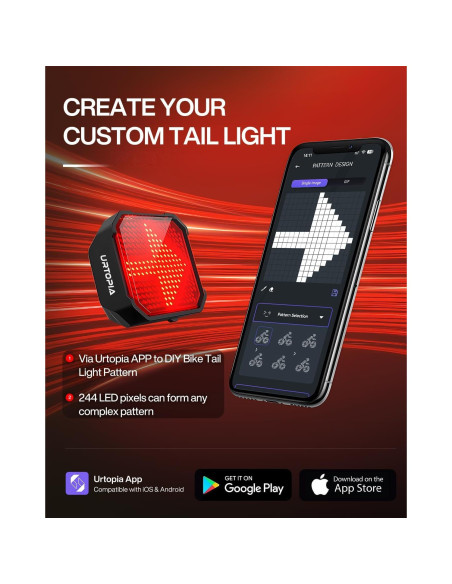 Luz Trasera Inteligente URTOPIA WT28 LED Recargable IP66 Luz Trasera Inteligente URTOPIA WT28 LED Recargable IP66