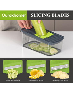 Cortadora de Mandolina Ourokhome 6 Cuchillas Acero Inoxidable 2