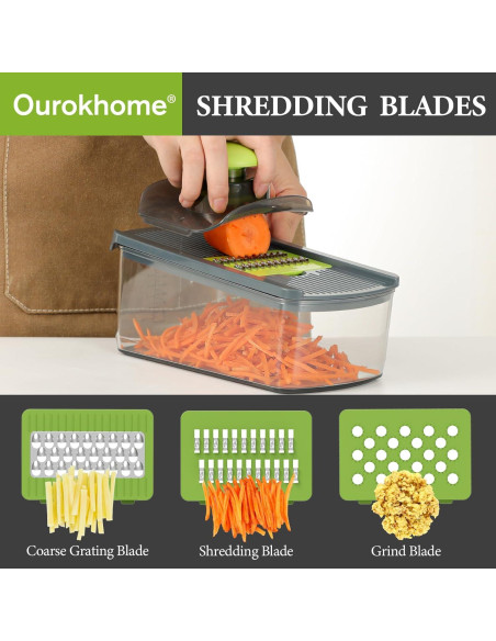 Cortadora de Mandolina Ourokhome 6 Cuchillas Acero Inoxidable