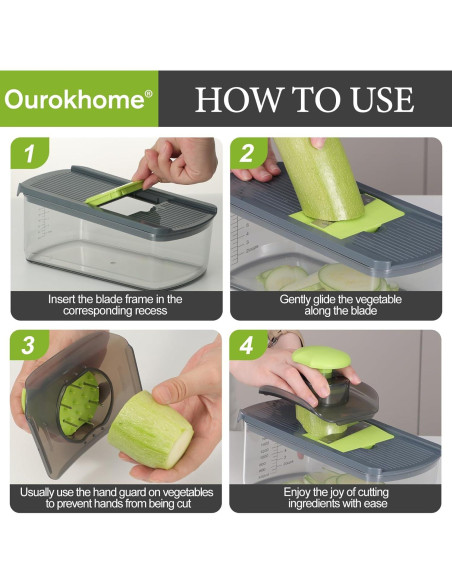 Cortadora de Mandolina Ourokhome 6 Cuchillas Acero Inoxidable