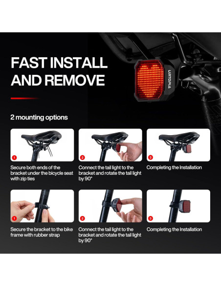 Luz Trasera Inteligente URTOPIA WT28 LED Recargable IP66 Luz Trasera Inteligente URTOPIA WT28 LED Recargable IP66