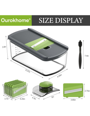 Cortadora de Mandolina Ourokhome 6 Cuchillas Acero Inoxidable