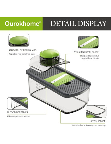 Cortadora de Mandolina Ourokhome 6 Cuchillas Acero Inoxidable