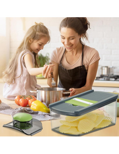 Cortadora de Mandolina Ourokhome 6 Cuchillas Acero Inoxidable