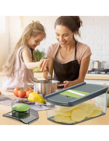 Cortadora de Mandolina Ourokhome 6 Cuchillas Acero Inoxidable