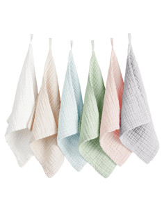 Konssy Paquete de 6 Toallas Faciales de Algodón 28x28 cm