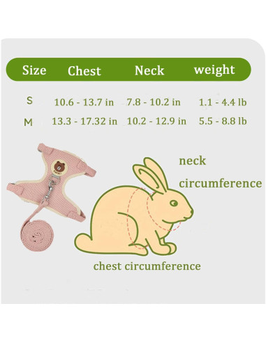 Conjunto Arnés y Correa Ajustable WEWAYKGJ para Conejos Azul