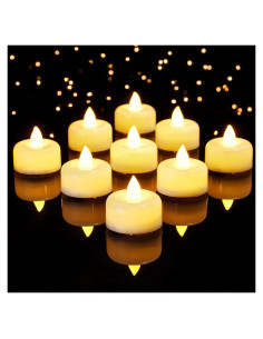 Paquete de 12 Velas LED Marfil con Temporizador 6H