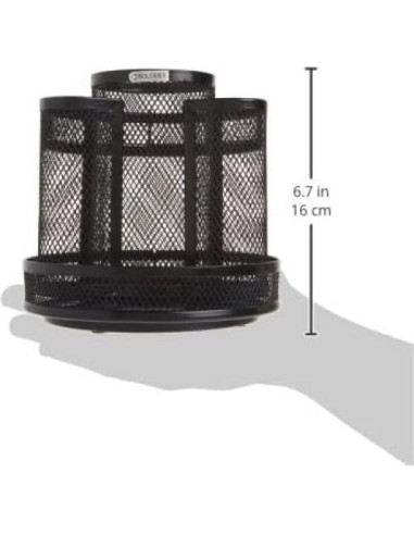 Organizador de Escritorio Rolodex Caddy Giratorio Metal Negro 16.5 cm