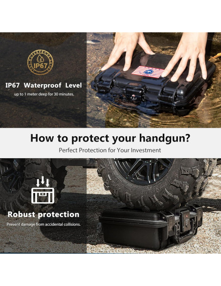 Caja de pistola TSA Kinghardcase para 2 Glock impermeable