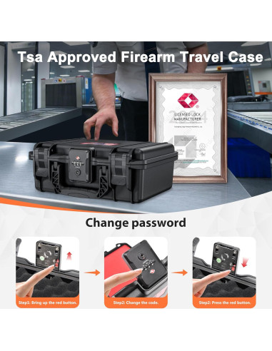 Caja de pistola TSA Kinghardcase para 2 Glock impermeable