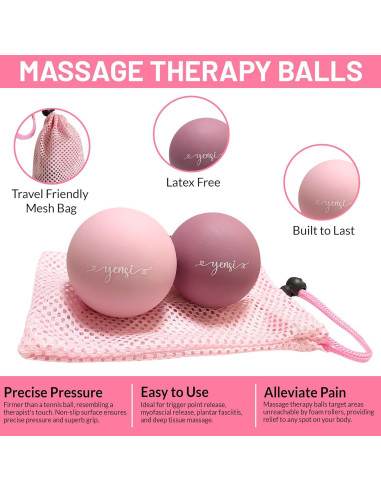Bolas de Masaje de Silicona YENSI - Juego de 2 con Bolsa