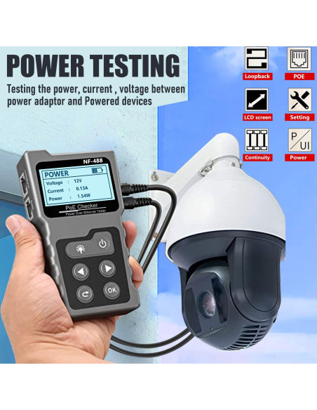 Probador de Cable de Red NF-488 ZHOUCE CAT5 CAT6 POE