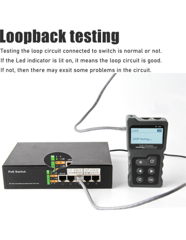 Probador de Cable de Red NF-488 ZHOUCE CAT5 CAT6 POE