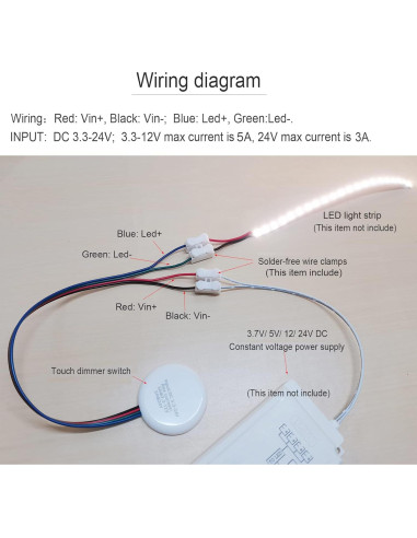 Interruptor Táctil LED Oculto Yogcow 12V 72W Control Inteligente