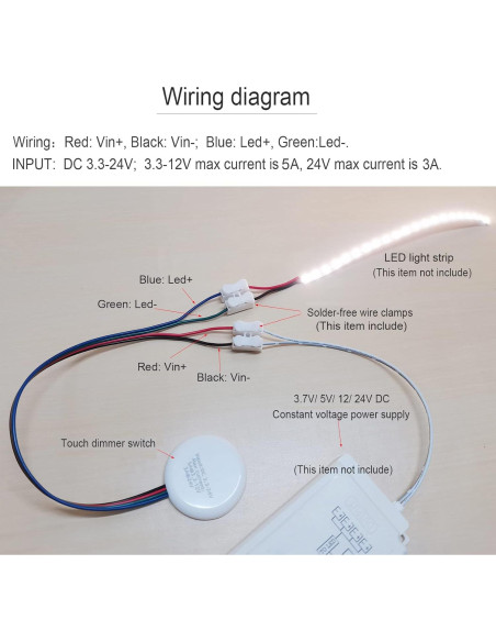 Interruptor Táctil LED Oculto Yogcow 12V 72W Control Inteligente