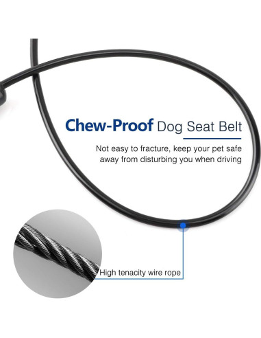 Cinturón de Seguridad para Perros Pawaboo 66 cm Negro