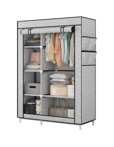 Armario Portátil Calmootey con 6 Estantes y Barra Colgante 2